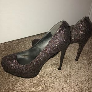 Sparkly platform high heels